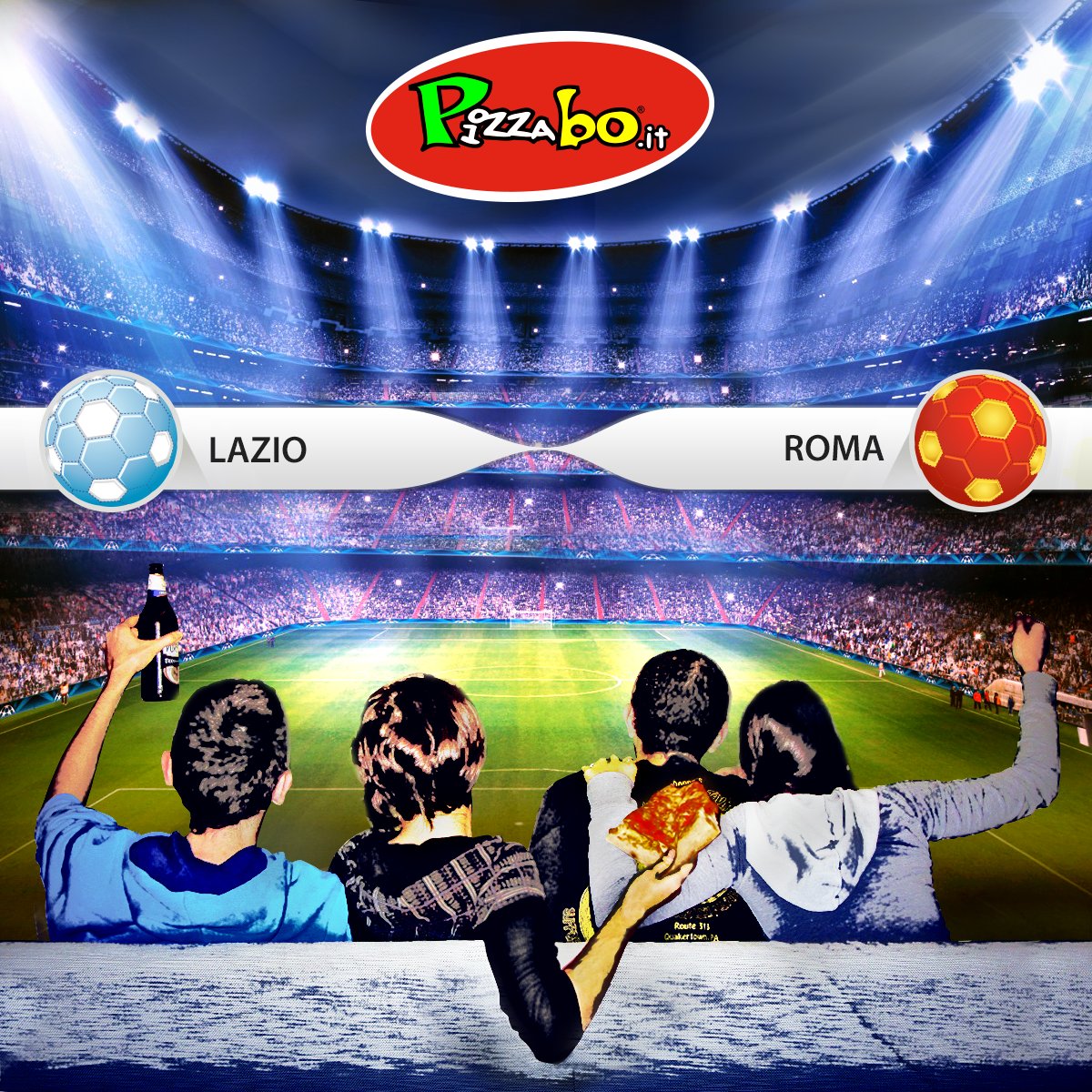 Pizzabo_it's tweet photo. Vuoi vincere 4 Punti Pizza su #pizzabo? 🏆 Indovina il risultato esatto di LAZIO-ROMA ➡ https://t.co/TLHUKq0tEQ ⚽ https://t.co/XST6tbXWX4