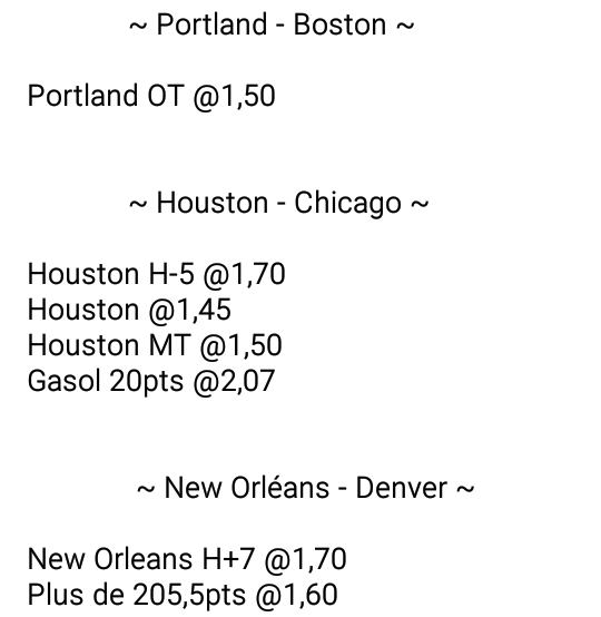 DuckersNBA's tweet photo. Mes avis sur les matchs NBA de ce soir. 

Pour toute questions , infos envoyez moi un message jy répondrais. 🎁💪 https://t.co/Rs1bI82Bkj