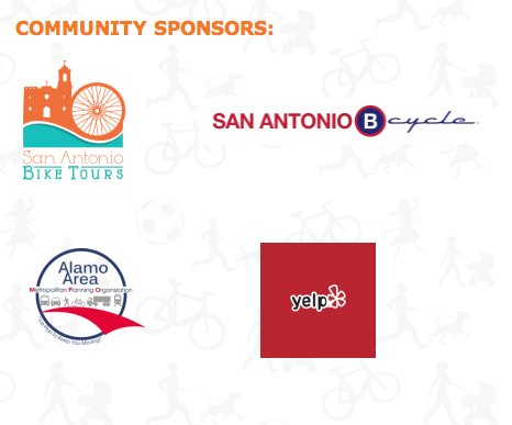 Siclovia's tweet photo. Thank you #SABikeTours, @yelpsanantonio , #AAMPO, & @SA_Bcycle for supporting @Siclovia! #WeLoveOurSponsors https://t.co/lj7pfDbilm