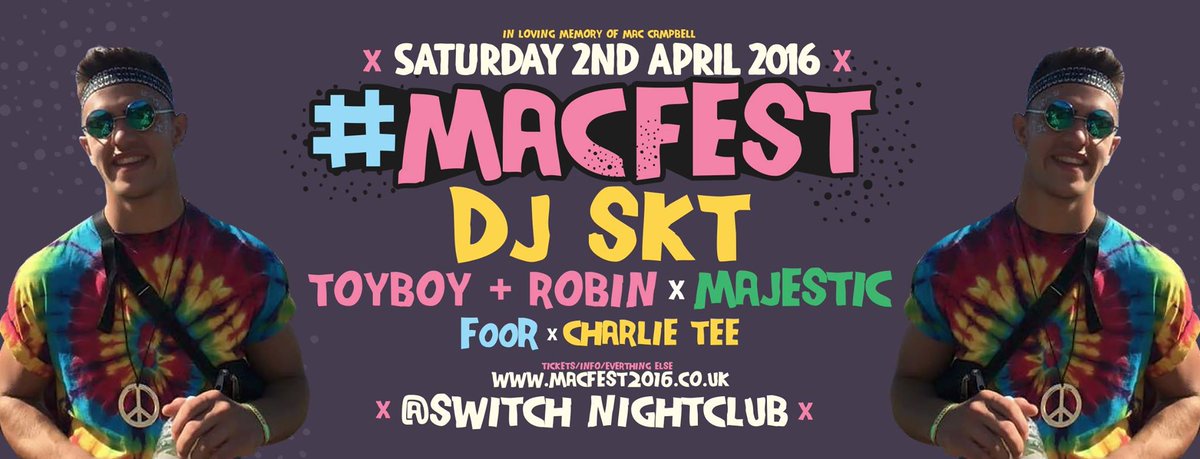 This Saturday // <a href="/Macfest2016/">macfest2016</a> 

<a href="/DJSKT/">DJ S.K.T</a>
<a href="/toyboyrobin/">Toyboy & Robin</a> 
<a href="/Majestic/">Majestic</a> 
<a href="/CharlieTeeDJ/">Charlie Tee</a> 

Tickets: macfest2016.co.uk