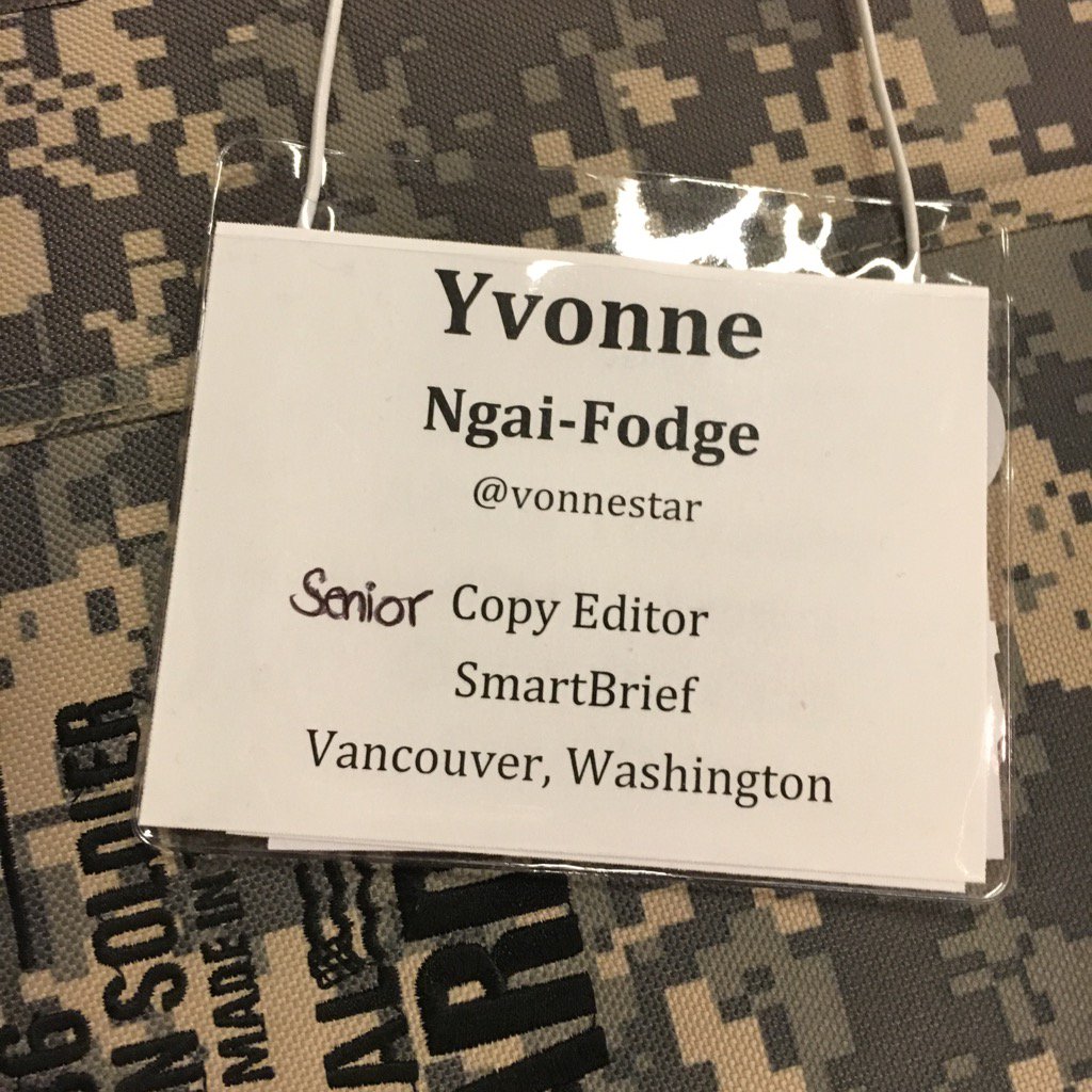 vonnestar's tweet photo. Yep, totally showing off my promotion. #ACES2016 #seniorcopyeditor https://t.co/iZYAAAUBVR