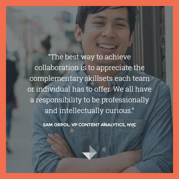 EdelmanDXI's tweet photo. Meet our team // Sam Orpol on collaboration #edelman #edelmanintelligence #edelculture https://t.co/n1JalKpo8e