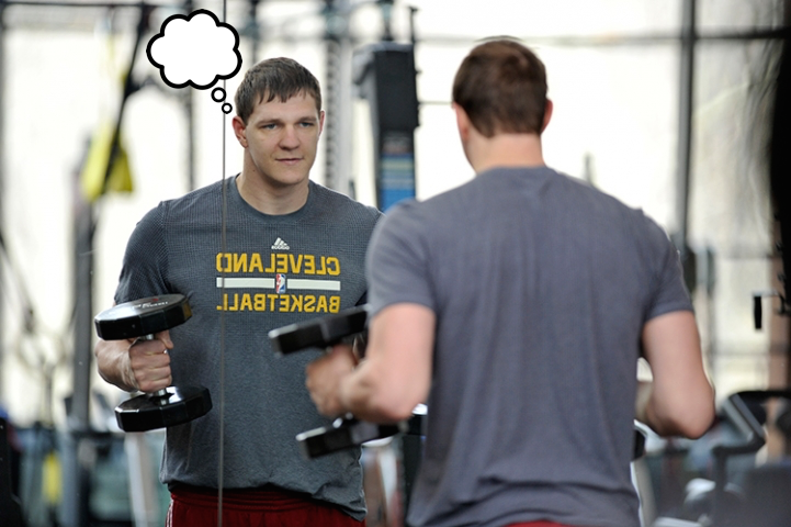 cavsdan's tweet photo. #DanSeats: Caption pic of Mozzy pumping iron by 2:15pm. Top 2 each win a pair of floor seats to tonight's @cavs game https://t.co/Kp9AEAfbrc