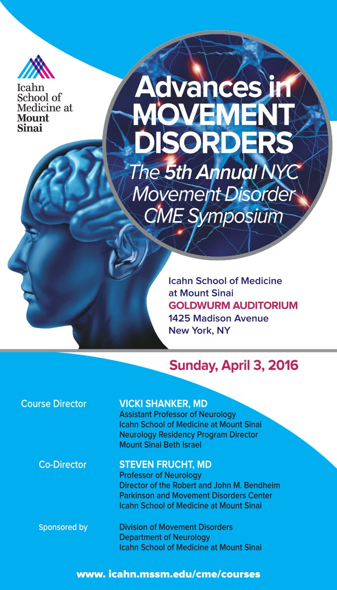 IcahnMountSinai's tweet photo. Interested in #DeepBrainStimulation? Register for our #MovementDisoders #CME Symposium NOW: https://t.co/BRdxkqrXxt https://t.co/TNG8PQDtEJ