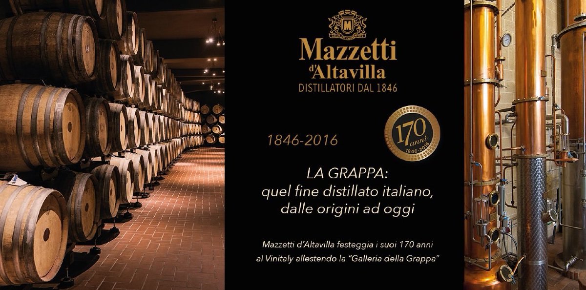 Dal1846Mazzetti's tweet photo. 170 motivi per visitarci al #Vinitaly (10-13 Aprile)! Vieni a scoprirli Pad. 9 Stand B16! #170anni #grappa #mazzetti https://t.co/4roD2h6iaY