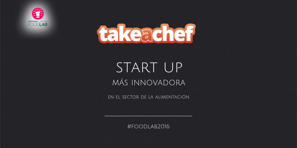 takeachef's tweet photo. Podemos decir que somos la start up más innovadora en el sector de la alimentación. Gracias al jurado #FoodLab2016 https://t.co/zL7mvfn8n7