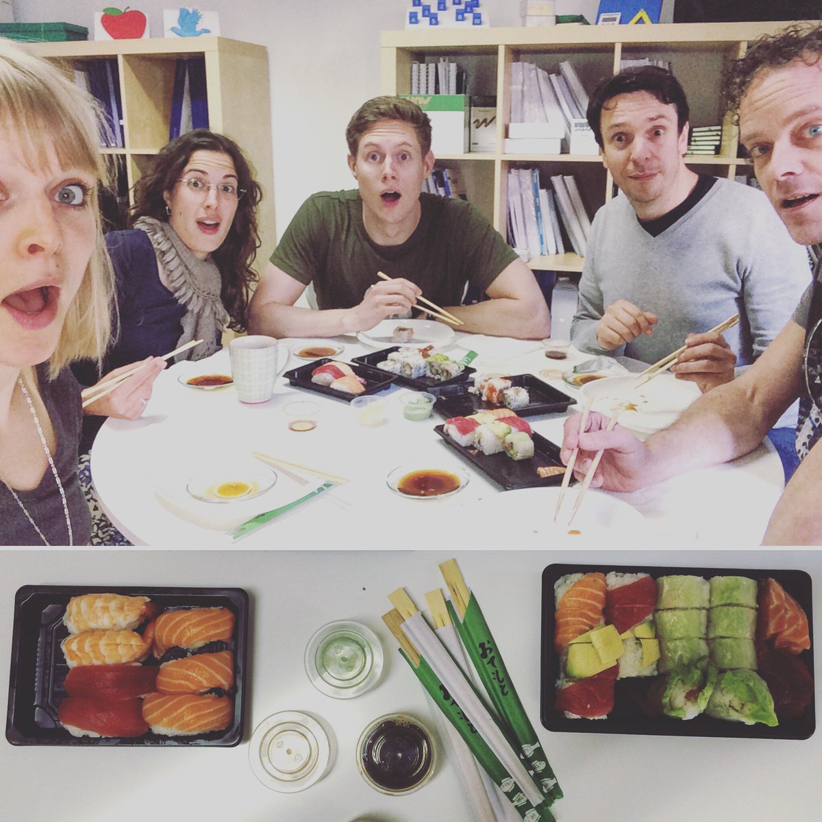 ProjectHannibal's tweet photo. Same emotion / Different faces #emotional #lunchtime #sushi #projecthannibal #clinicalhack16 #clinicalhack2016 https://t.co/QopurZAUBl