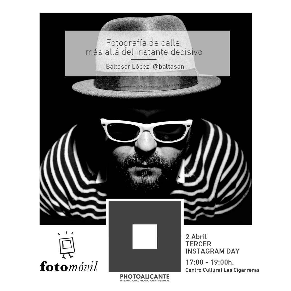 kainxs's tweet photo. La fotografía de calle con @Balta_Lopez en el Tercer #Instagram Day de @photoalicante @LasCigarrerasCC https://t.co/hdcoBP1wWs