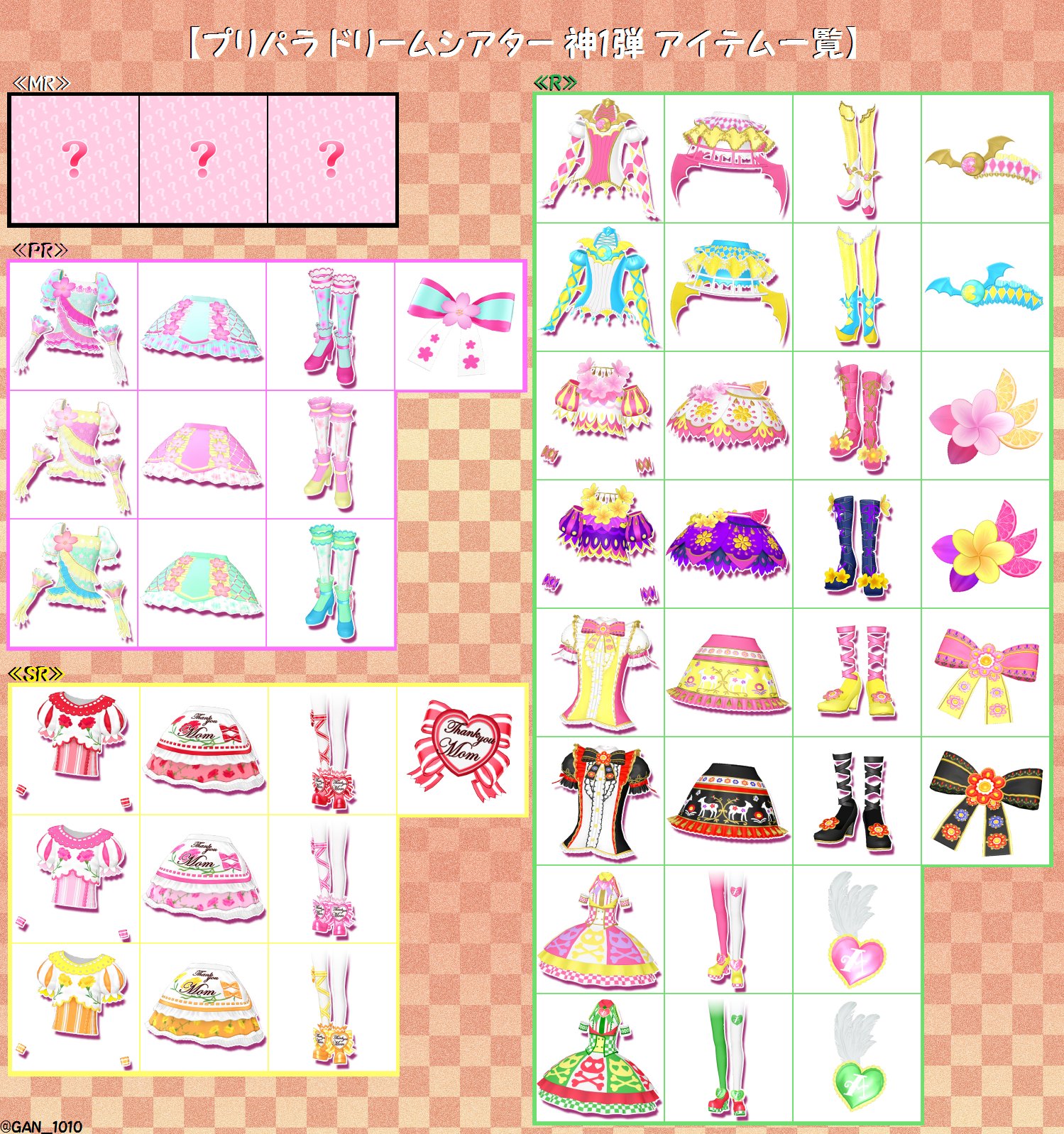 ゆら On Twitter プリパラ 神3弾 Amp ドリームシアター神3弾 コーデアイテム一覧表 必要であればご自由にお使いください Https T Co Fwoezdgfwo Twitter