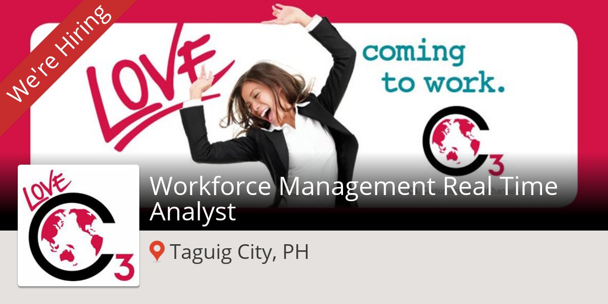 miltonolpam's tweet photo. Workforce #Management Real Time #Analyst en #C3 en #TaguigCityPH #oferta https://t.co/QRE0uHXlfA https://t.co/Mupmtkvi58