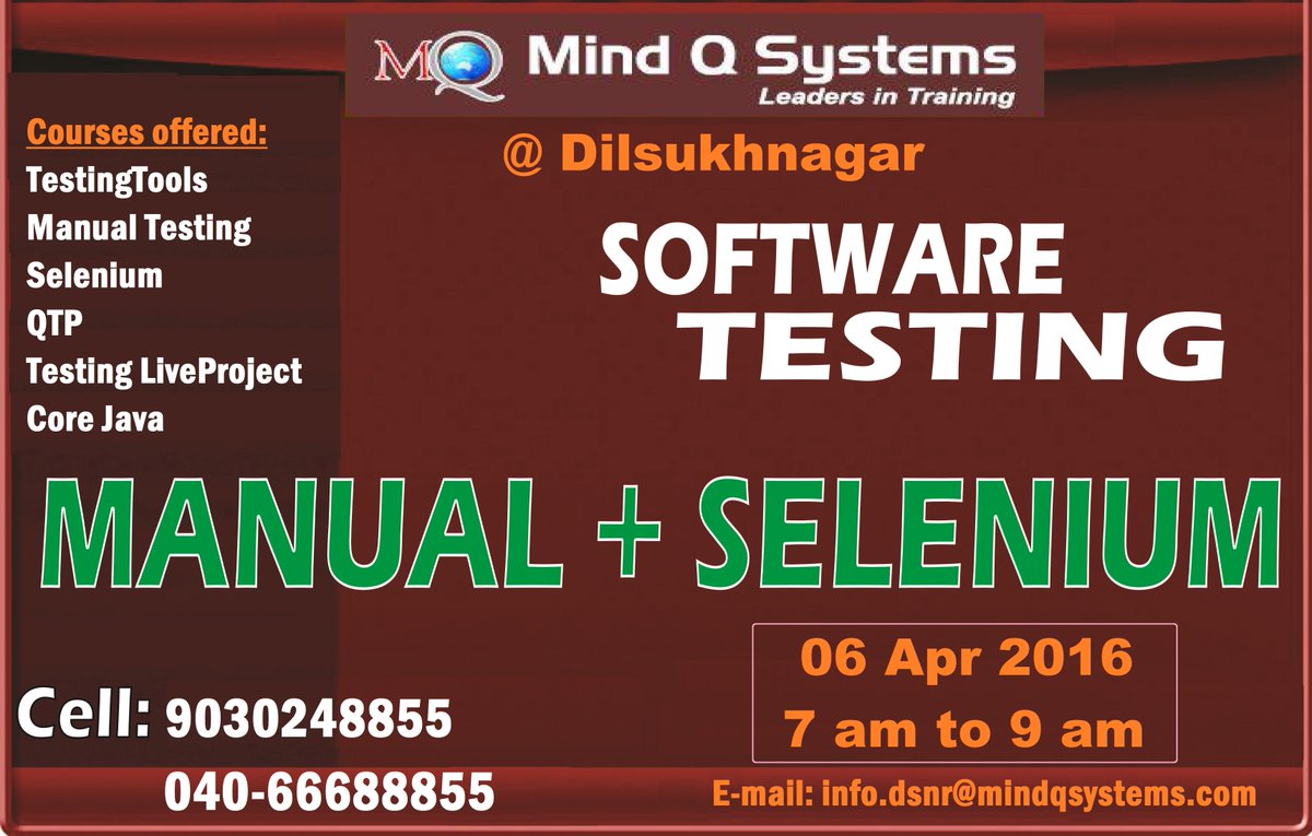 Testingtools2's tweet image. Testingtools New Batch from 06Apr at 7am to 9am by Mr.Karthik.