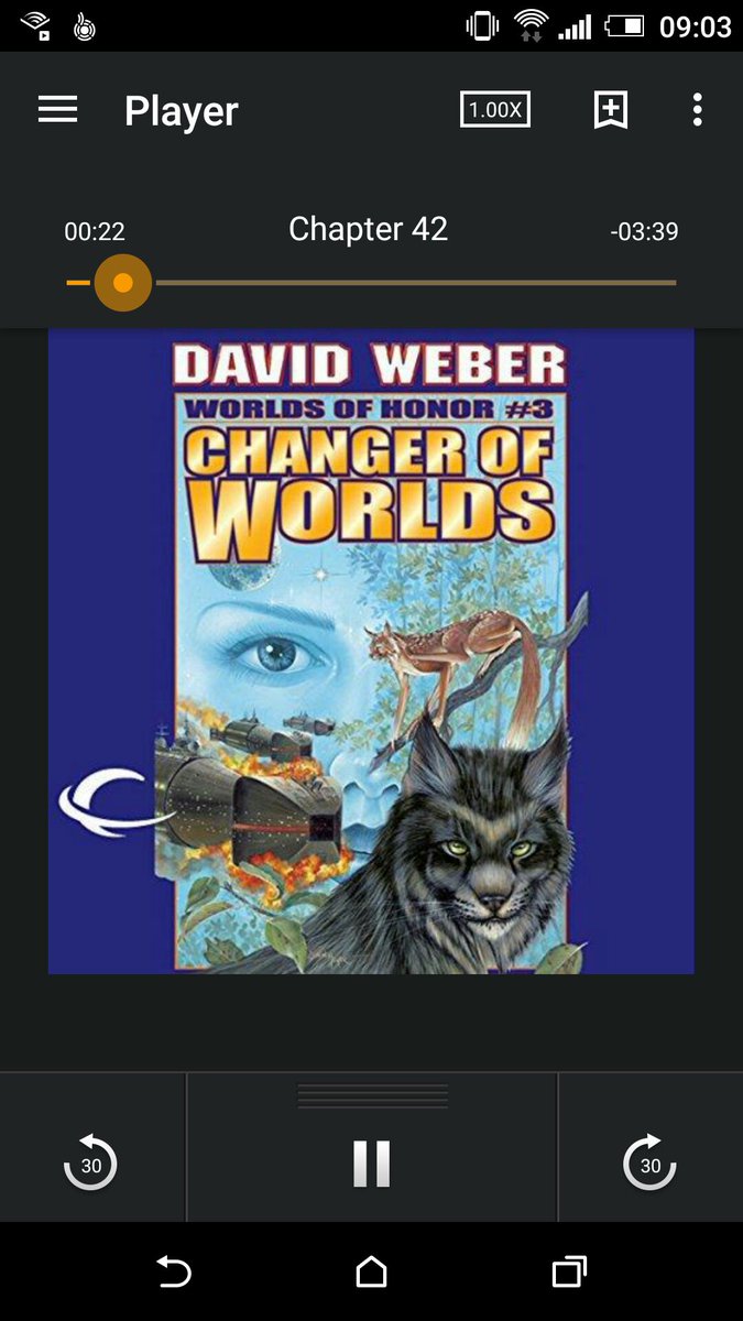 Listening to Harrington Verse: Changer of Worlds, @davidweber1.. <a href="/BaenBooks/">Baen Books</a> <a href="/audible_com/">Audible</a>
