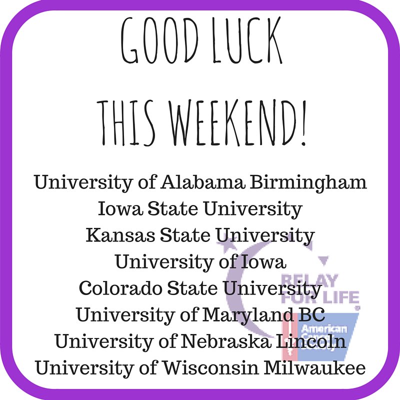 SALHONORS's tweet photo. @UABSAL_Honors, @colostateSAL and more take on their @RelayForLife events this weekend! Good luck! #VoteOutCancer https://t.co/ZPZDyrhslV