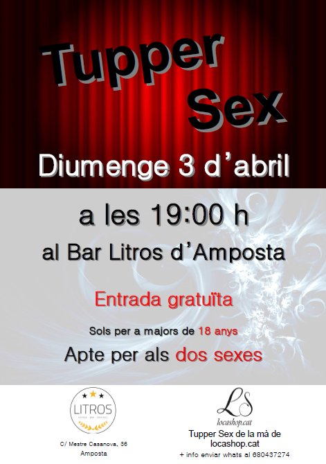 LorenaCallau's tweet photo. Diumenge dia 3 us esperem al Litros d'Amposta  #tardedetuppersex #tardediferent #educaciósexual https://t.co/juaz5X0ITN