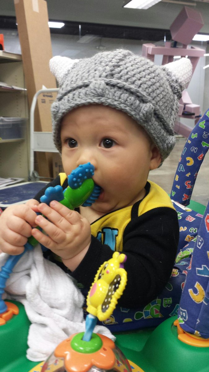 Thank you <a href="/TorrentGuides/">Torrent Consulting</a> for the adorable baby viking helmets!  Menlo Baby Number 13 loves it