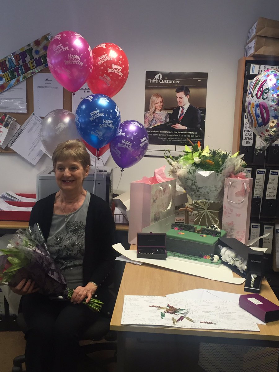 1980_lj's tweet photo. @ArnoldClark After 28years of service, Maureen @ Ayr Toyota/Peugeot is retiring. We are sorry to see her go. https://t.co/UePrw3SmFj