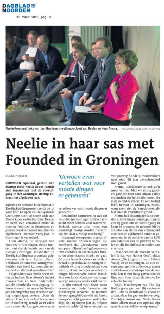 SimplicateNL's tweet photo. "@NeelieKroesEU in haar sas met @FoundedinGro" #Startup #Simplicate #CRM #Proudly #FoundedinGroningen https://t.co/OP02Hth621