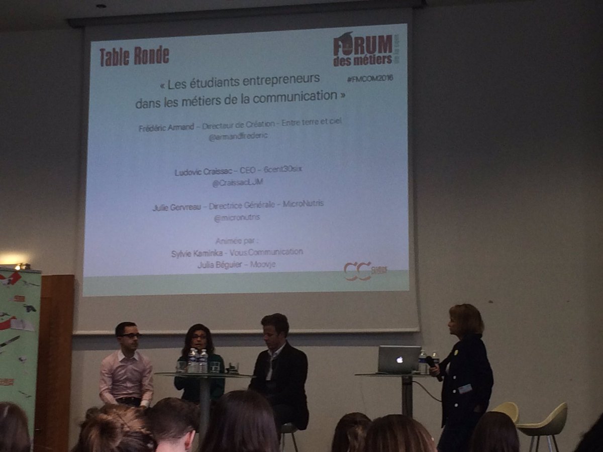 MaTARTiiNE's tweet photo. "Les étudiants entrepreneurs dans les métiers de la com" @armandfrederic @CraissacLJM @Micronutris https://t.co/VOBr7ziANU