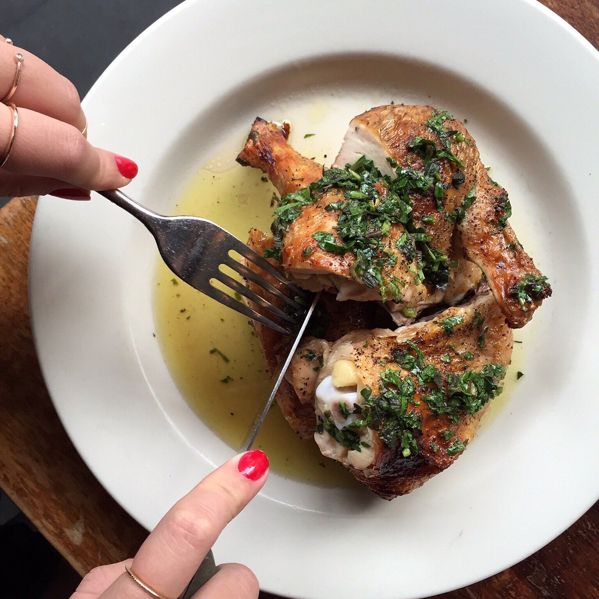 My JW chicken served up at <a href="/barbutonyc/">Barbuto</a> <a href="/waxmanssf/">Waxman's</a> <a href="/adelesnashville/">Adele's Nashville</a> <a href="/brezzacucina/">Brezza Cucina</a> <a href="/jams_nyc/">Jams NYC</a> #roastchicken
