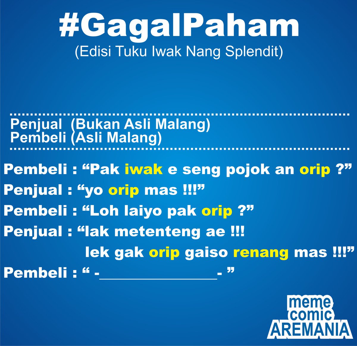AremaMeme's tweet photo. Aplud ulang
#MadeInMalang
#102NuhatKotaMalang https://t.co/lfRxE4Sn2a