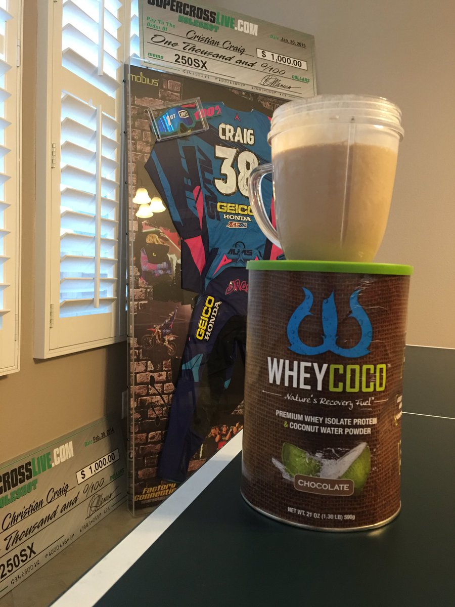_christiancraig's tweet photo. Thank you @wheycoco for making my protein shakes be so dang good! https://t.co/UgJFbafP96