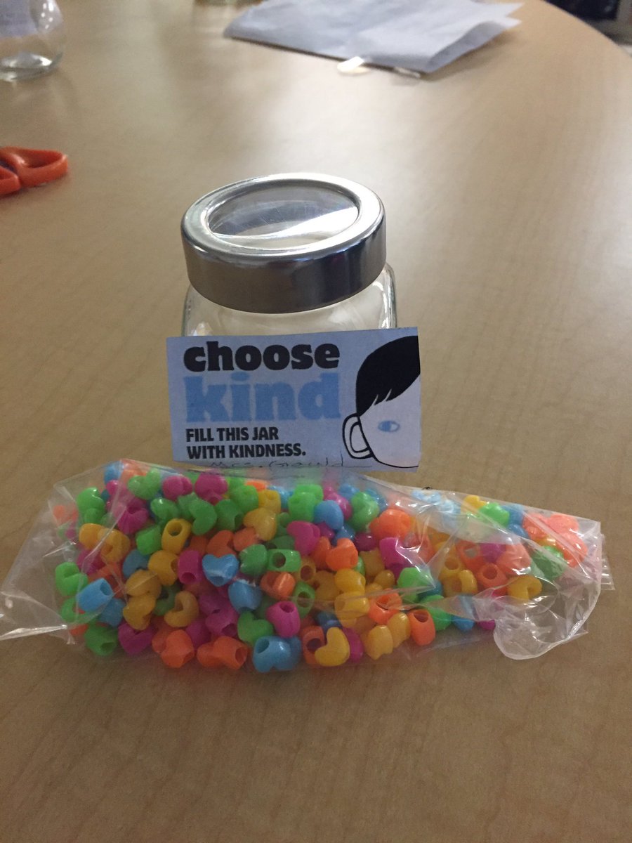 MrsHoving's tweet photo. Distributing Kindness Jars around @hewsonps this morning for our Kindness Campaign inspired by Wonder #choosekind https://t.co/Fc2M3dPI2J