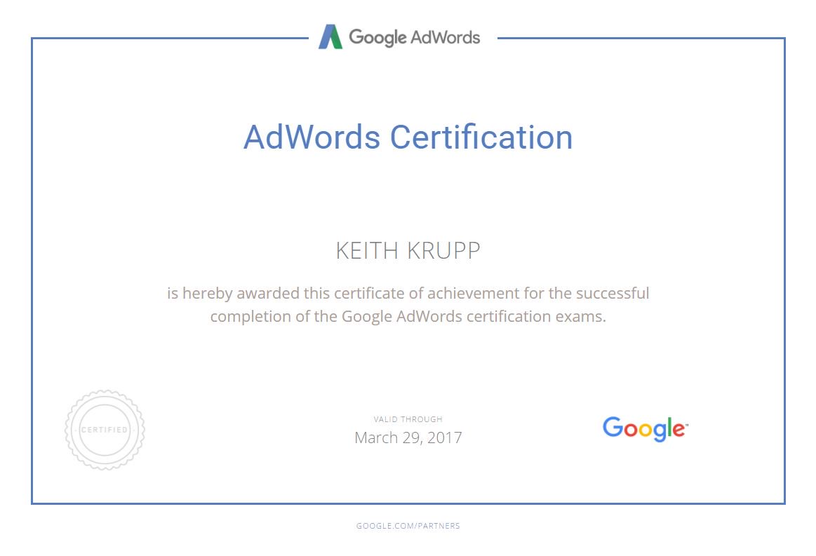 KruppKeith's tweet photo. Signal 47 is now Google Adwords Certified ! https://t.co/kDF8eVhPoD