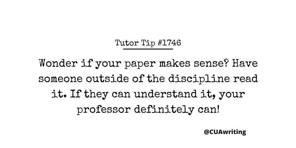 CUAwriting's tweet image. Happy Thursday! Here&apos;s a #TutorTip! #cua #writingcenter