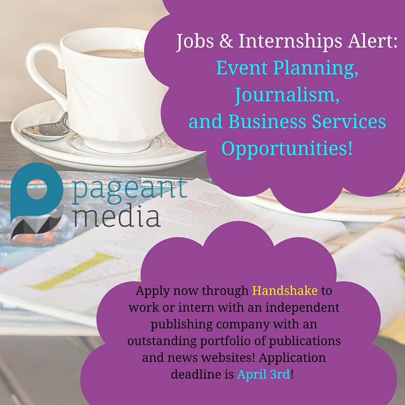 HireStonehill's tweet photo. HOT JOBS & INTERNSHIPS: Work for #PageantMedia - a publishing and event-planning company! https://t.co/mEWPDSyULJ https://t.co/PzIJPSFCpt