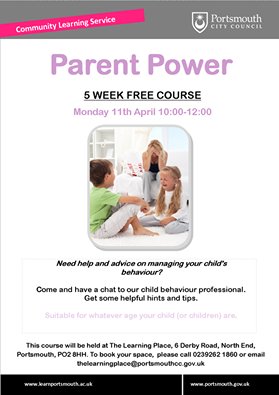 learningplace1's tweet photo. We still have spaces available for our 'Parent Power' course, where you can receive advice about parenting. https://t.co/U5ayQHa6Cv