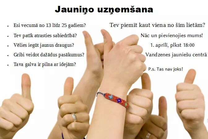 VandzenesJC's tweet photo. Ja tu vēlies iesaistīties, mēs tevi gaidīsim jau rīt! https://t.co/WonDsokGHQ