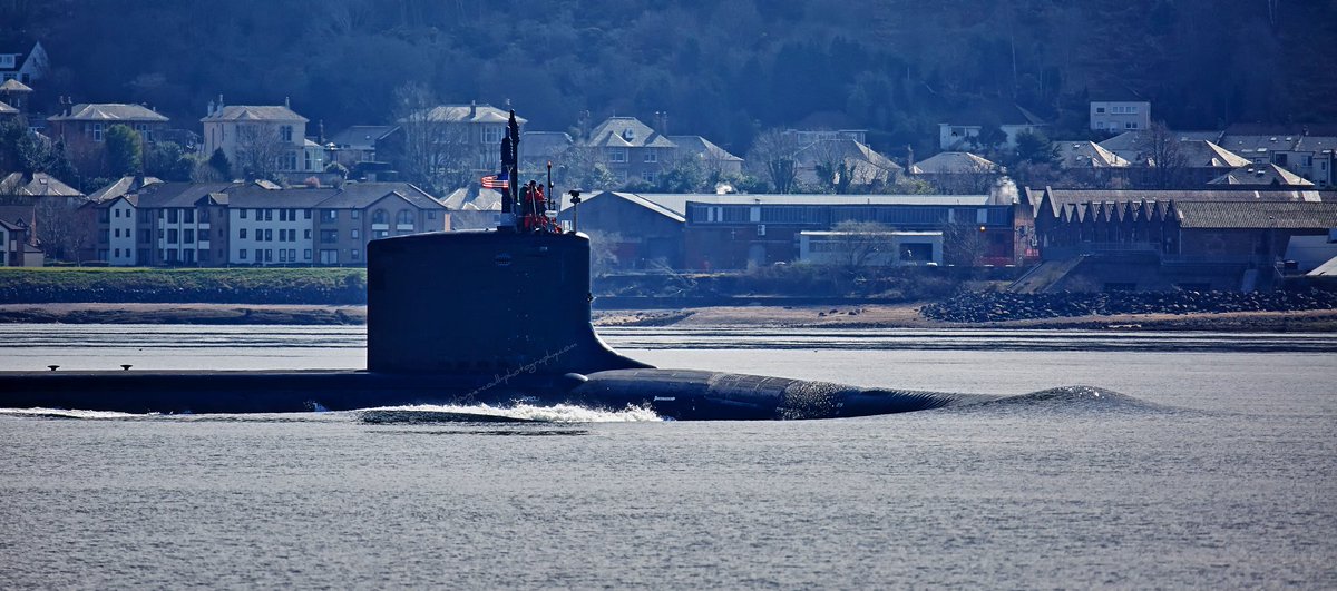 USS Virginia heads to sea from the Clyde.

#USNavy #ussvirginia #submarine #riverclyde