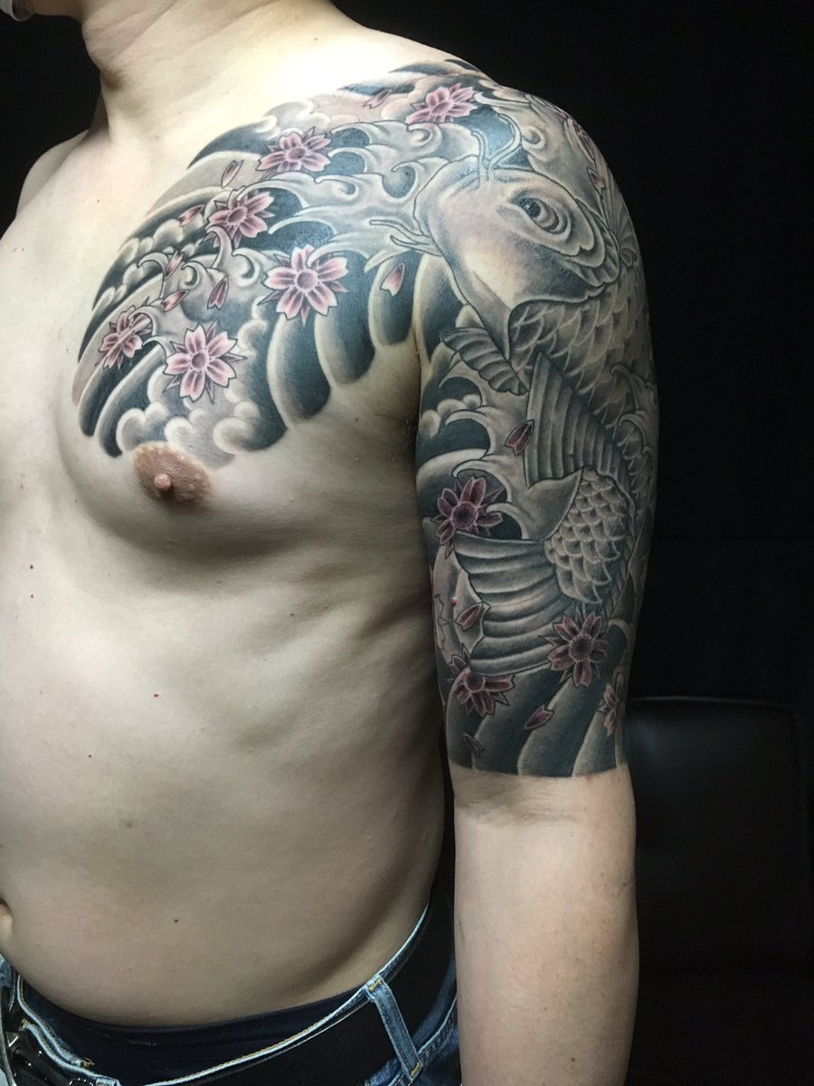 تويتر Unbreakable Tattoo على تويتر Tattoo タトゥー 刺青 和彫り カイナ 鯉 桜 完成 T Co Olek5dybi5