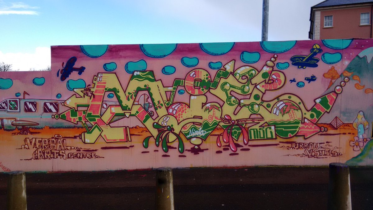 Belfast_Beyond's tweet photo. Outside @VerbalArtsDerry by #MSCCrew #DerryLondonderry #NorthernIreland @uvartscic #streetart #urbanart https://t.co/bGZtsJIToe