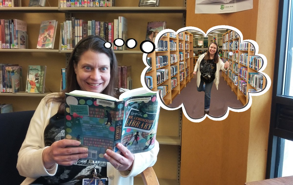 WayneBranch's tweet photo. Will Cathy escape from the Wayne Library? No running allowed! #GiantsRead https://t.co/NiLx51bciN