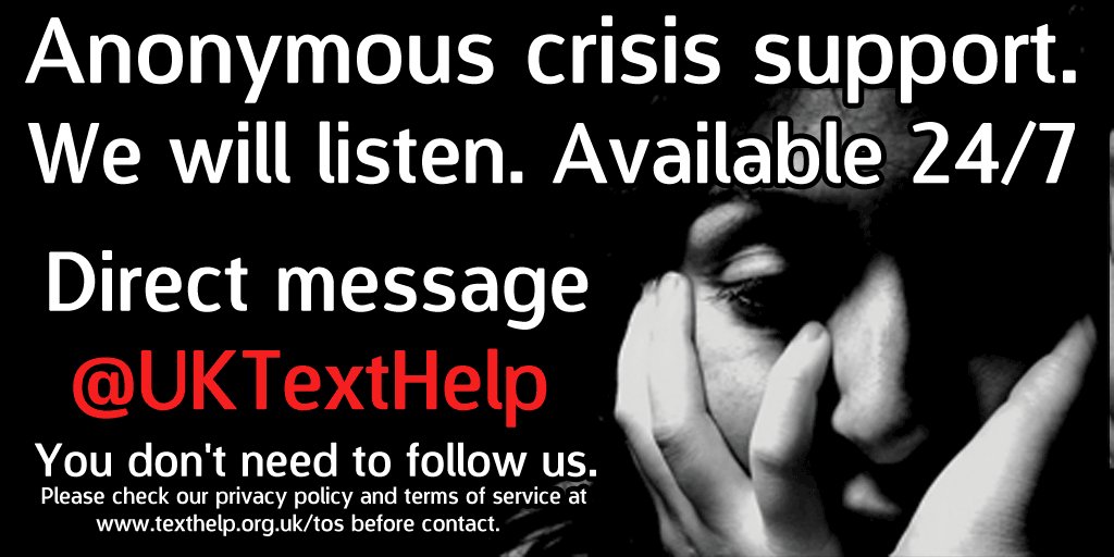 UKTextHelp's tweet photo. Crazy but great first day of Twitter #crisissupport. We've listened. No more need to post #thhelp. Anyone can DM us. https://t.co/omP81cJlHf