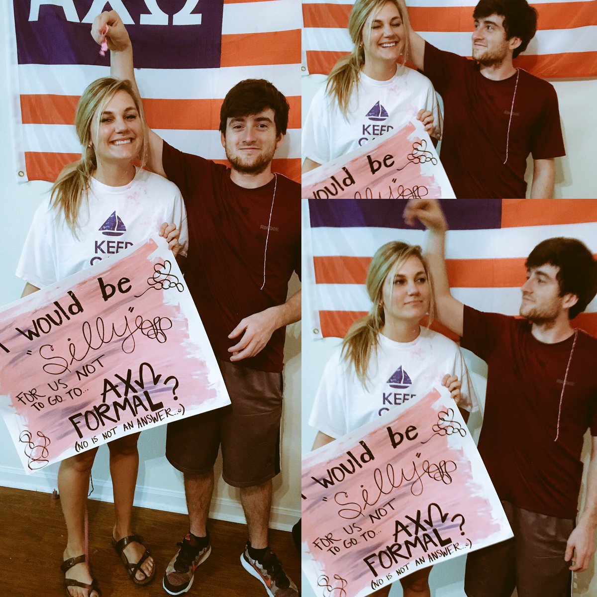 CKayWainwright's tweet photo. He was supposed to be attacked with silly string. Not me..But AXO formal here we come! #postcleanup @taylormclain12 https://t.co/y9O6cnYtcm