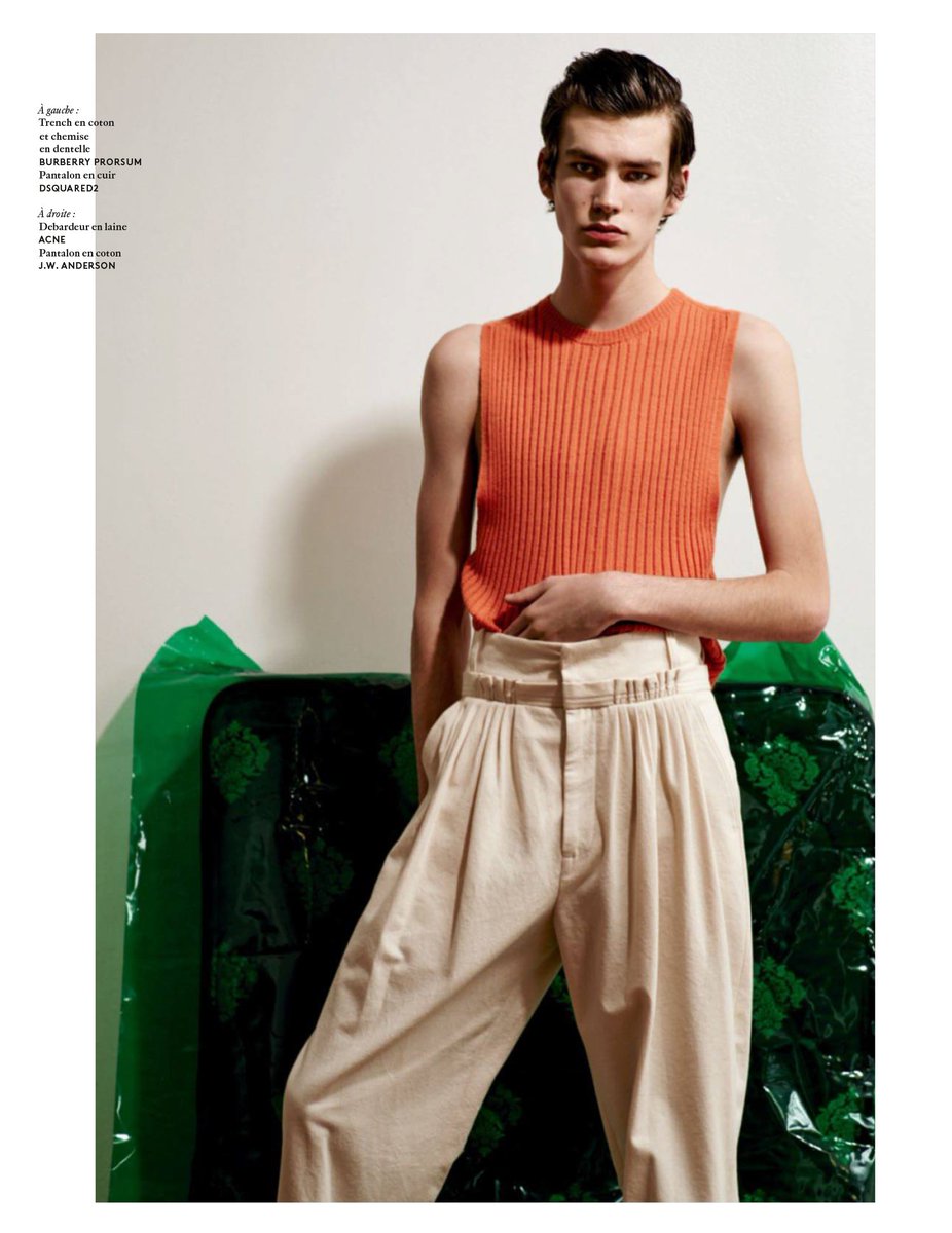 acnestudios's tweet photo. #AcneStudios Korian sleeveless sweater as seen in Vogue Hommes https://t.co/RVOjj6V9Qe