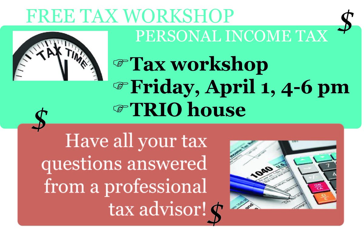 TRiOCarleton's tweet photo. Big day @ TRIO on Friday! FAFSA help &amp; fresh salsa &amp; guac 3-5pm. Tax advice 4-6pm: bring W-2, 1098-T &amp; 1099. https://t.co/pVvE2hHAMX