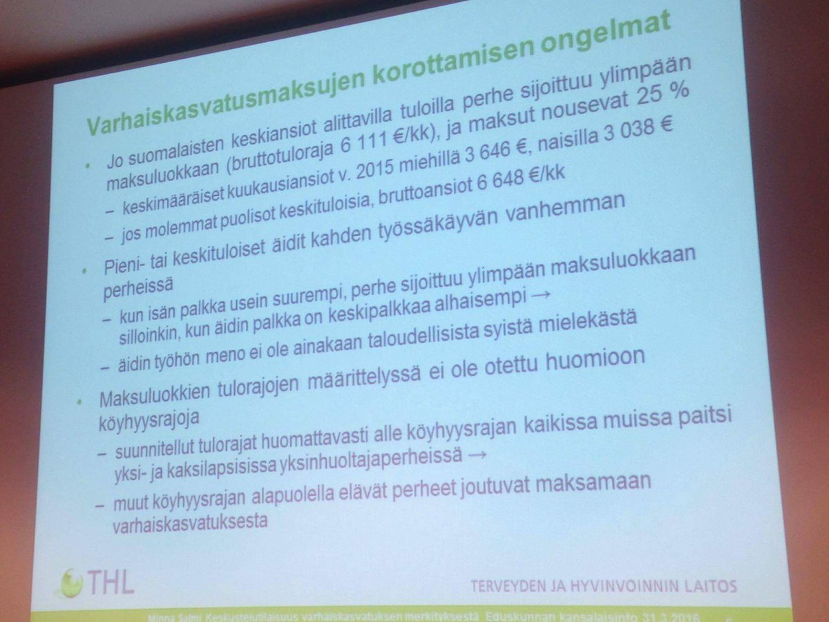 Vain2katta's tweet photo. THL Minna Salmi ja ongelmallinen varhaiskasvatuksen asiakasmaksujen korotus https://t.co/UP5CM3Y2I8