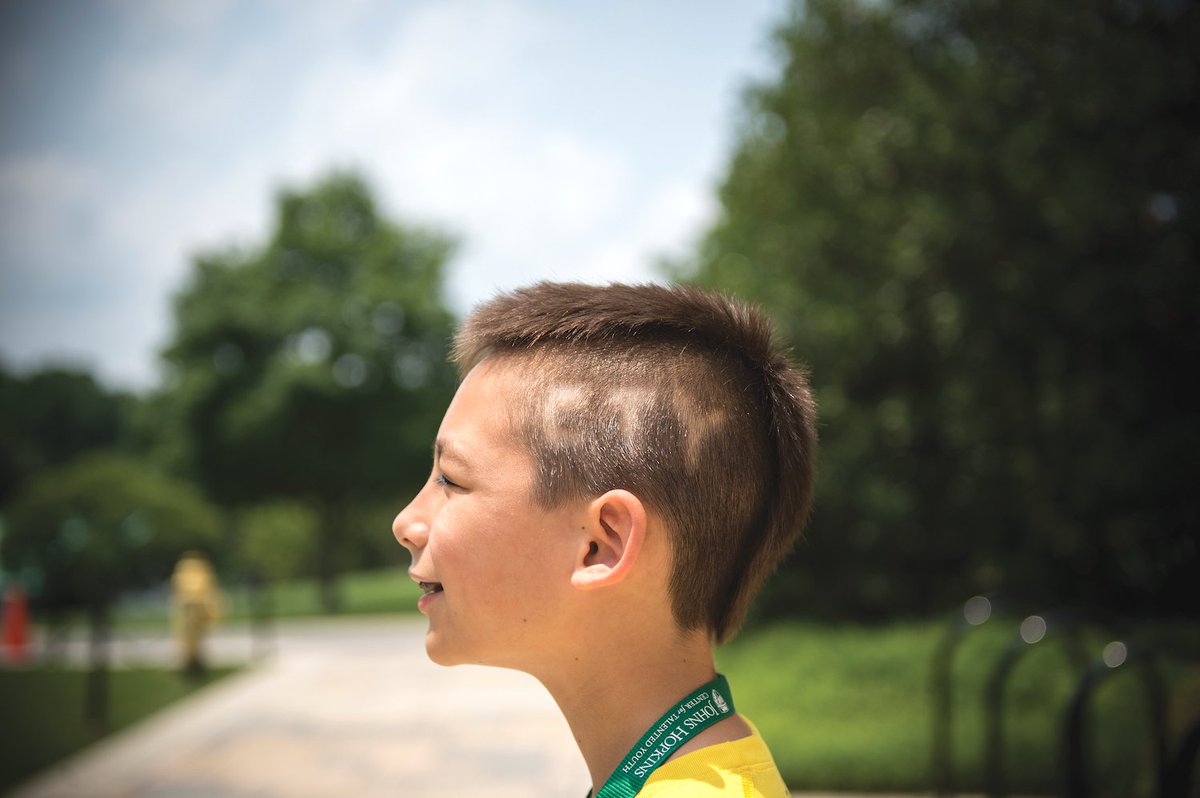 CTYJohnsHopkins's tweet photo. Throwback to Summer 2015 @ Brooklandville, &amp; to what I think we can all agree is the best haircut EVER. 😀 #tbt #CTY https://t.co/mwvBMfBL1x