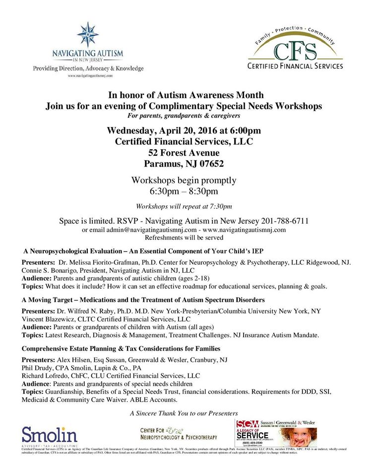 SmolinLupin's tweet image. In recognition of #AutismAwareness Month, please join us!!! #NavigatingAutism in NJ.