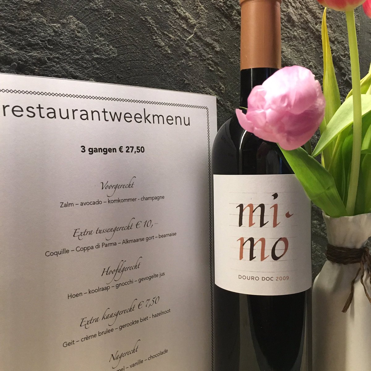 Het is restaurant week bij Plume!
3 gangen voor €27,50.
Met heerlijke bij passende wijnen van #adbibendum #goudenton