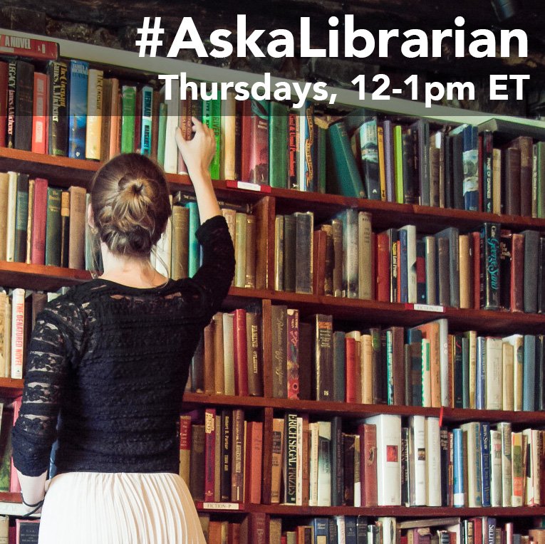 Tweet with #AskaLibrarian for the next hour to get a reading recommendation from a real librarian!