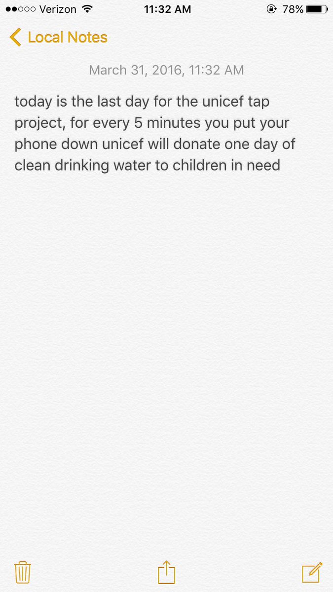 kayylaalala's tweet photo. please take 5 minutes to put your phone down and make a change! #UNICEFTapProject https://t.co/4QMHXtJzp1