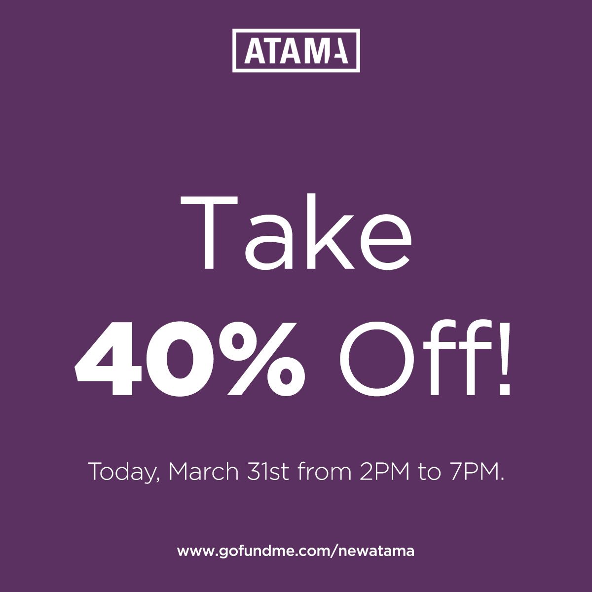shopatama's tweet photo. Today and tomorrow are the last two days to save and visit us in store! https://t.co/rpKfiKyZZ8