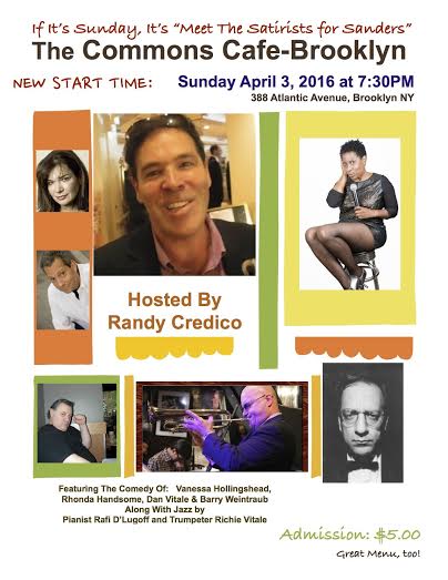 BrooklynCommons's tweet photo. @Credico2016 Here's the flyer for your show this Sunday! Why not tweet it?! :) #politicalcomedy #letyourpeopleknow https://t.co/ahZ9V2IMj9