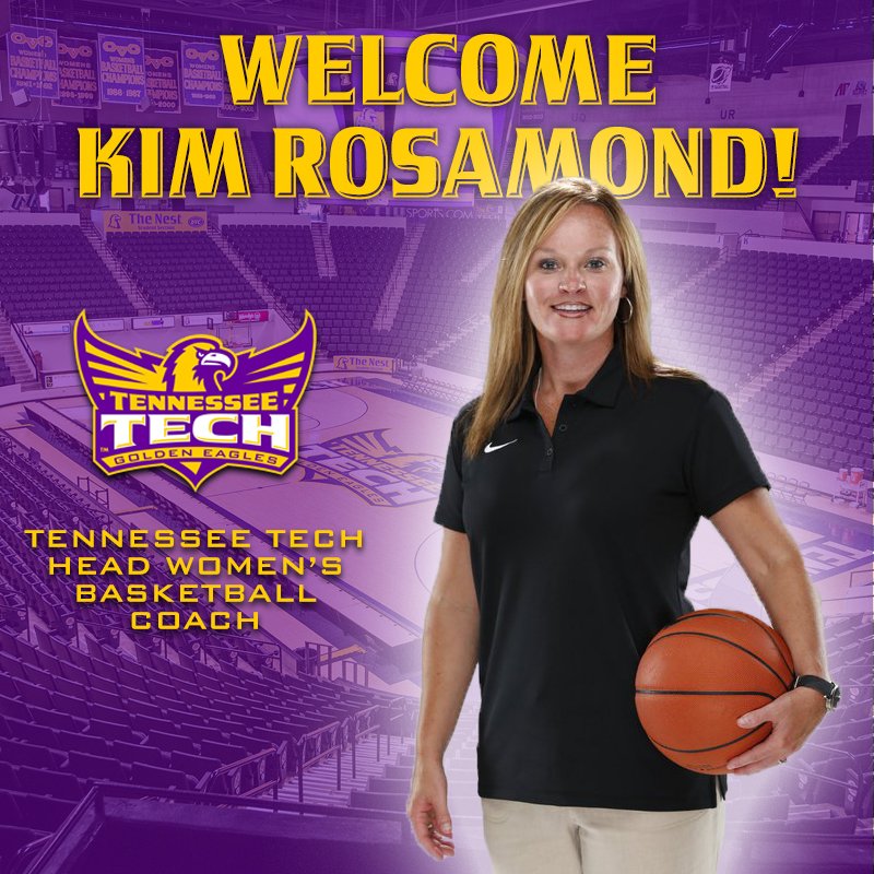 TTUWBB's tweet photo. Tennessee Tech Athletics welcomes Kim Rosamond as the new head coach of Golden Eagle women's basketball! #SoarWithUs https://t.co/dyToZWaz1a