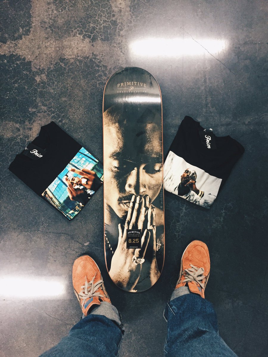 PRIMITIVE_LA's tweet photo. Found two mediums from our #2pac collection so we're going to give them away! RT to win the tees &amp; an 8.25 deck. 💪🏽 https://t.co/QI1Da0EOuV