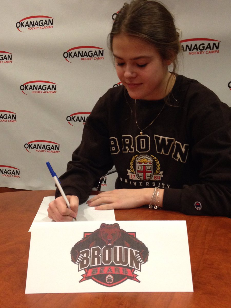 OkanaganHockey's tweet photo. Congrats to @alrempe on officially signing with @BrownWHockey! #NCAA https://t.co/1rWCHjooZF